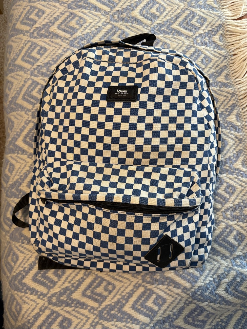 Vans Checkerboard Backpack in Blue and White